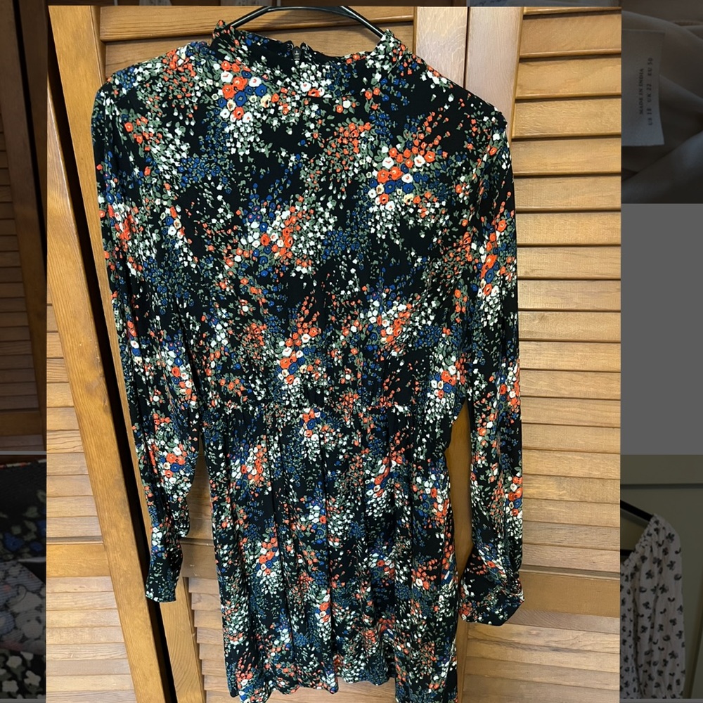 & Other Stories Floral High Neck Dress